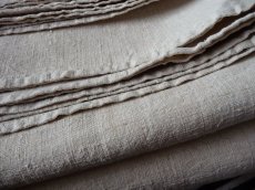 画像10: フランス製 アンティークリネン 手織りのシャンブル シーツ オートミール（日本国内発送品）  (10)