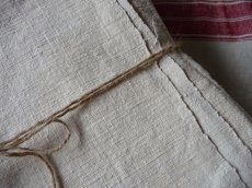 画像12: フランス製 アンティークリネン 手織りのシャンブル シーツ オートミール（日本国内発送品）  (12)