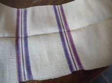 画像4: ドイツ製 アンティークリネン 農婦の手織り 赤＆青ライン 反物　(在庫2→1) (4)
