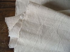 画像2: ドイツ製 アンティークリネン 農婦の手織り エクリュ (2)