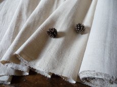 画像10: ドイツ製 アンティークリネン 農婦の手織り エクリュ (10)