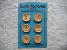 画像4: フランス製 ボタンシート 木彫りのボタン 四角  (4)
