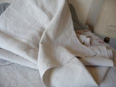 画像9: フランス製 アンティークリネン 手織りのシャンブル シーツ イニシャル LC (9)