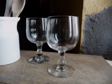 画像12: フランスアンティーク ワイングラス 吹きガラス ２脚セット B (12)