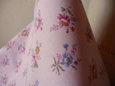 画像11: フランス ヴィンテージ ファブリック ペールピンクの小花柄 (11)