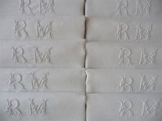 画像5: フランス製 アンティーク ダマスク織り　セルヴィエット イニシャル RM　(在庫10→4) (5)