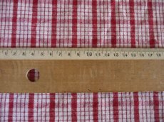 画像8: ドイツ製 アンティークリネン 手織り 赤いチェック (8)