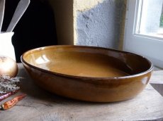 画像5: フランスアンティーク オーバル型のグラタン皿 胡桃色 (5)