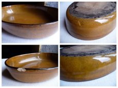 画像10: フランスアンティーク オーバル型のグラタン皿 胡桃色 (10)