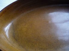 画像8: フランスアンティーク オーバル型のグラタン皿 胡桃色 (8)