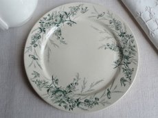 画像12: クレイユ モントロー プレート 小鳥 '' LINOTTE ''  グリーン A (12)