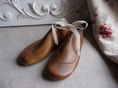 画像9: フランス アンティーク  こどもの木製靴型 木靴　 (9)