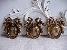 画像5: フランスアンティーク 真鍮の鍵飾り リボン  (5)