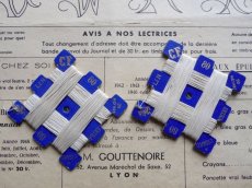 画像7: フランス製 麻の糸巻き コバルトブルーの台紙　（在庫2→1) (7)