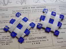 画像2: フランス製 麻の糸巻き コバルトブルーの台紙　（在庫2→1) (2)