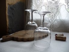 画像12: フランスアンティーク ワイングラス 吹きガラス ２脚セット A (12)