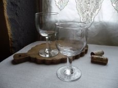 画像13: フランスアンティーク ワイングラス 吹きガラス ２脚セット A (13)