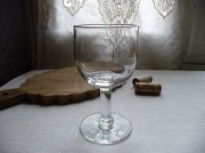 画像8: フランスアンティーク ワイングラス 吹きガラス ２脚セット A (8)