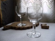 画像15: フランスアンティーク ワイングラス 吹きガラス ２脚セット B (15)