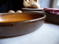 画像1: フランス アンティーク  オーバルのグラタン皿 マロン色 (1)