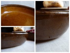 画像9: フランス アンティーク  オーバルのグラタン皿 マロン色 (9)