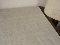 画像10: フランス製 アンティークリネン 手織りのシャンブル生地 小麦色 (10)