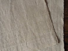 画像6: フランス製 アンティークリネン 手織りのシャンブル生地 小麦色 (6)