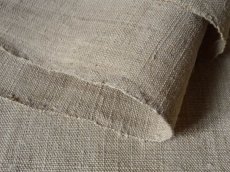 画像5: フランス製 アンティークリネン 手織りのシャンブル生地 小麦色 (5)