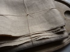 画像4: フランス製 アンティークリネン 手織りのシャンブル生地 小麦色 (4)