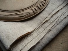 画像2: フランス製 アンティークリネン 手織りのシャンブル生地 小麦色 (2)