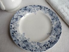 画像3: フランス アンティーク プレート フルールブルー A (3)