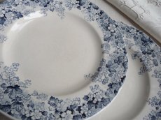 画像1: フランス アンティーク プレート フルールブルー A (1)