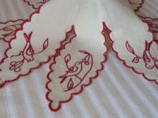 画像5: フランス アンティーク 赤糸刺繍のランプシェード飾り 小鳥 (5)