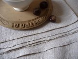 フランス アンティークリネン 手織りのシャンブル トーション 