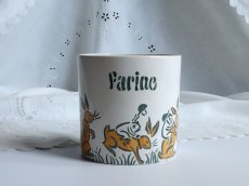 画像2: フランス アンティーク GIVORS うさぎと蛙のポット FARINE (2)