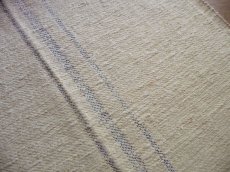 画像5: アンティークリネン　藁色にブルーライン (5)