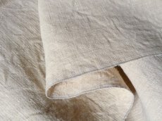 画像3: フランス製 アンティークリネン 手織りのシャンブルリネン シーツ  小麦色  (3)