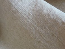 画像6: フランス製 アンティークリネン 手織りのシャンブルリネン シーツ  小麦色  (6)