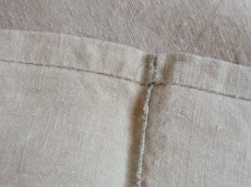 画像8: フランス製 アンティークリネン 手織りのシャンブルリネン シーツ  小麦色  (8)