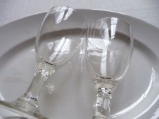 画像1: フランスアンティーク スフレのワイングラス ２脚セット B (1)