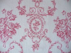 画像5: フランス ヴィンテージ ファブリック 薔薇のメダイヨン ロココ ピンク　 (在庫9→0) (5)