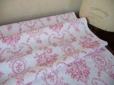 画像9: フランス ヴィンテージ ファブリック 薔薇のメダイヨン ロココ ピンク　 (在庫9→0) (9)
