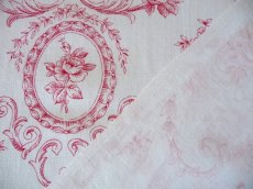 画像7: フランス ヴィンテージ ファブリック 薔薇のメダイヨン ロココ ピンク　 (在庫9→0) (7)