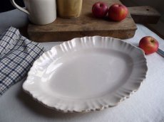 画像2: フランス アンティーク 南仏 レースリムのオーバル皿  (2)