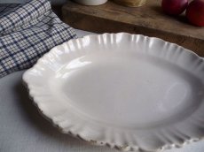 画像1: フランス アンティーク 南仏 レースリムのオーバル皿  (1)