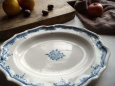 画像13: フランス アンティーク 青絵のオーバル皿  (13)