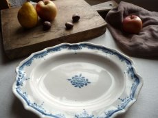 画像3: フランス アンティーク 青絵のオーバル皿  (3)