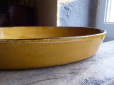 画像11: フランスアンティーク オーバル型のグラタン皿  黄釉 (11)
