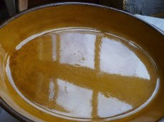 画像10: フランスアンティーク オーバル型のグラタン皿  黄釉 (10)