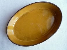 画像6: フランスアンティーク オーバル型のグラタン皿  黄釉 (6)